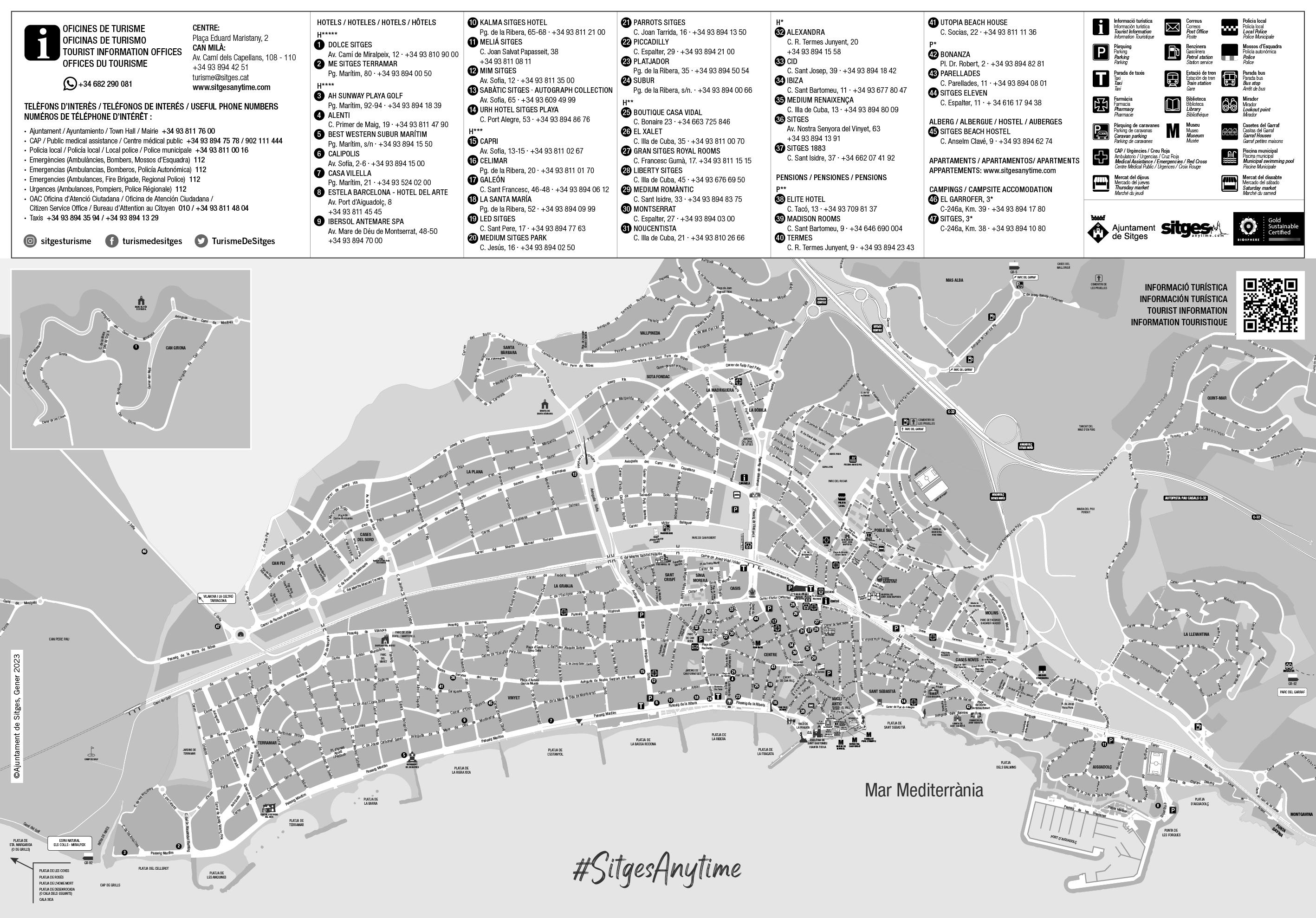 tourist map of sitges