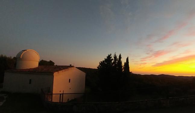 View of the Garraf Observatory at dusk